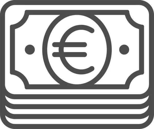 Notas Euro Ícone Web —  Vetores de Stock