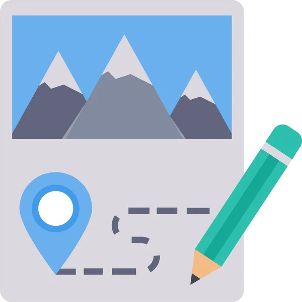 Direction Loation Map Icon Flat Style — Vettoriale Stock