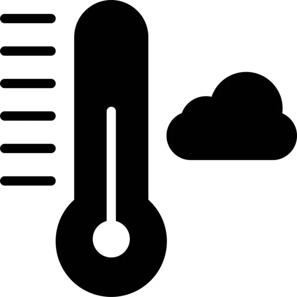 Иконка Сервера Климат Облако Твердом Стиле — стоковый вектор
