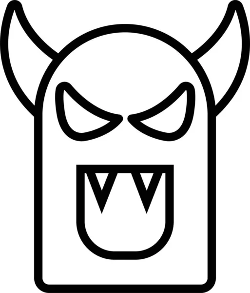 Beast Horror Monster Icon Outline Style — Stock vektor