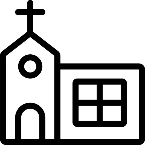 Katolicka Ikona Kościoła Chrześcijańskiego Zarysie Stylu — Wektor stockowy