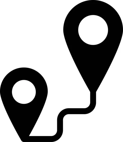 Instrucciones Ubicación Mapa Icono Estilo Sólido — Vector de stock
