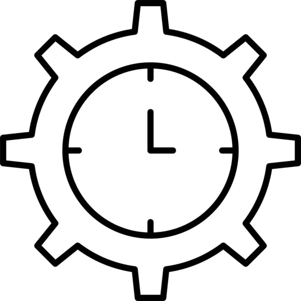钟表管理设置图标在轮廓风格 — 图库矢量图片