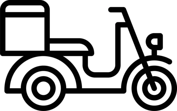 Bike Delivery Food Icon Outline Style — Stock Vector