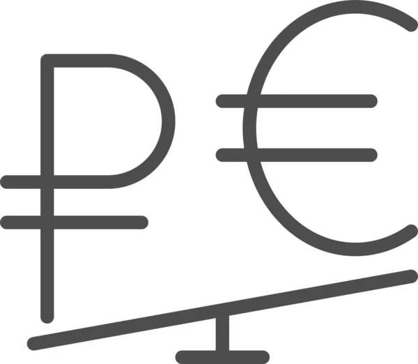 Иконка Конвертации Евро Стиле Outline — стоковый вектор