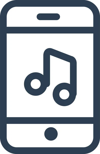Audio Ipod Hörsymbol Outline Stil — Stockvektor