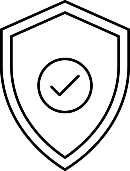 Check Secure Shield Icon Outline Style — Stock Vector