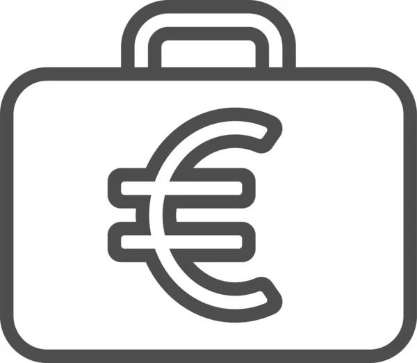 Euro Bag Webová Ikona — Stockový vektor