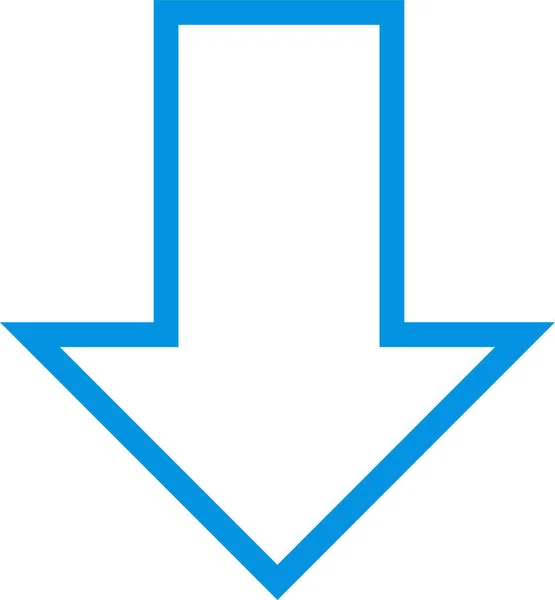 Flecha Icono Dirección Inferior Estilo Contorno Lleno — Archivo Imágenes Vectoriales