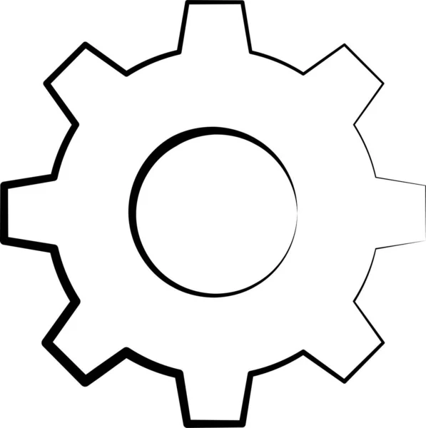 Control Gear Options Icon Handdrawn Style — Vettoriale Stock