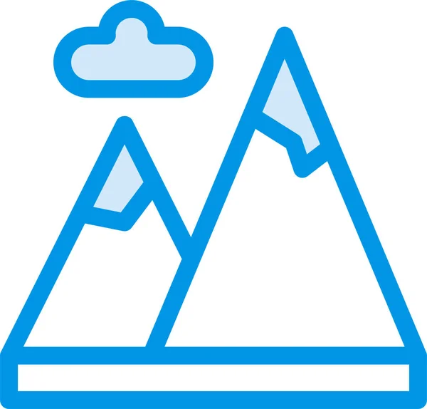 Cloud Height Hike Icon Filled Outline Style — Stock Vector