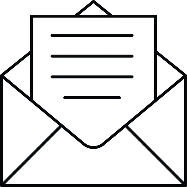 Icône Message Enveloppe Email Dans Style Contour — Image vectorielle