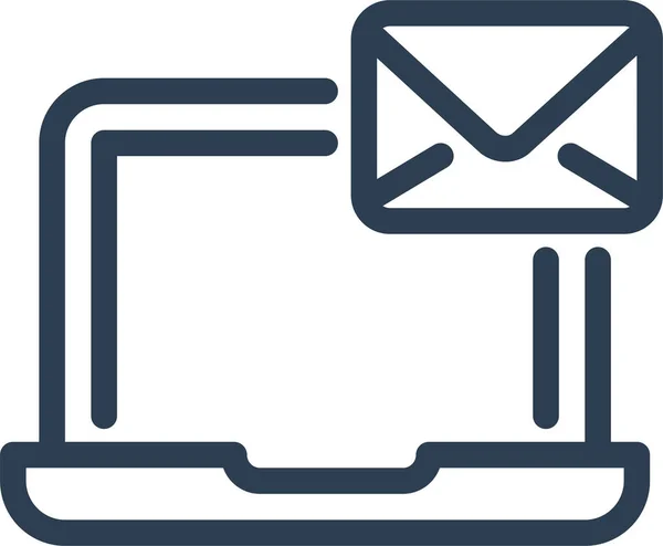 Ícone Envelope Mail Computador Estilo Esboço — Vetor de Stock