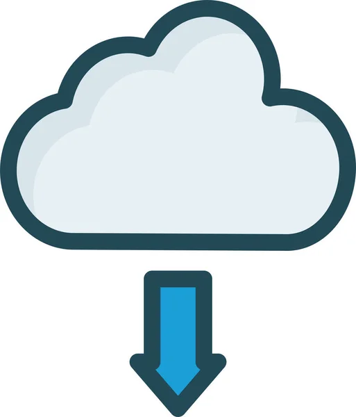 Εικονίδιο Λήψης Βάσης Δεδομένων Cloud Στυλ Πλήρους Περιγράμματος — Διανυσματικό Αρχείο