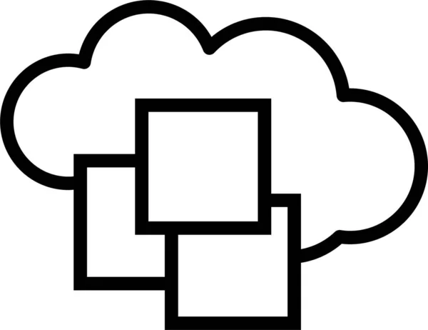 Значок Центру Даних Хмарних Баз Даних Стилі Контурів — стоковий вектор