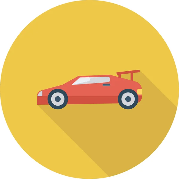 Auto Auto Racen Pictogram Lange Schaduw Stijl — Stockvector