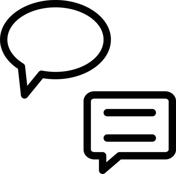 Bubble Chat Gesprek Pictogram Grote Lijnen Stijl — Stockvector