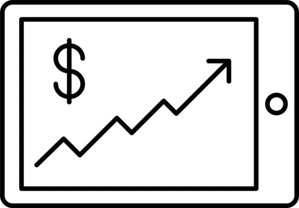 Chart Growth Increase Icon Business Management Category — Vetor de Stock