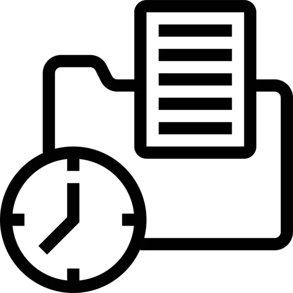 Kalenderuhr Deadline Symbol Outline Stil — Stockvektor