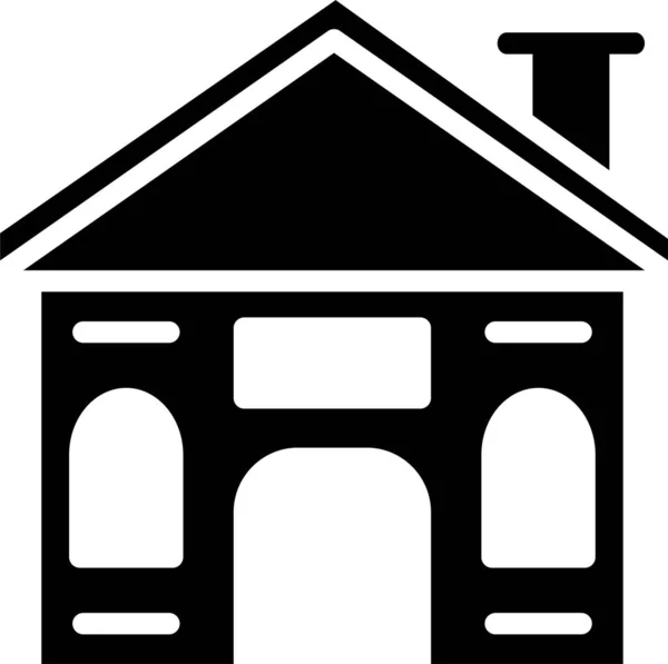 Іконка Багатоквартирного Будинку Суцільному Стилі — стоковий вектор