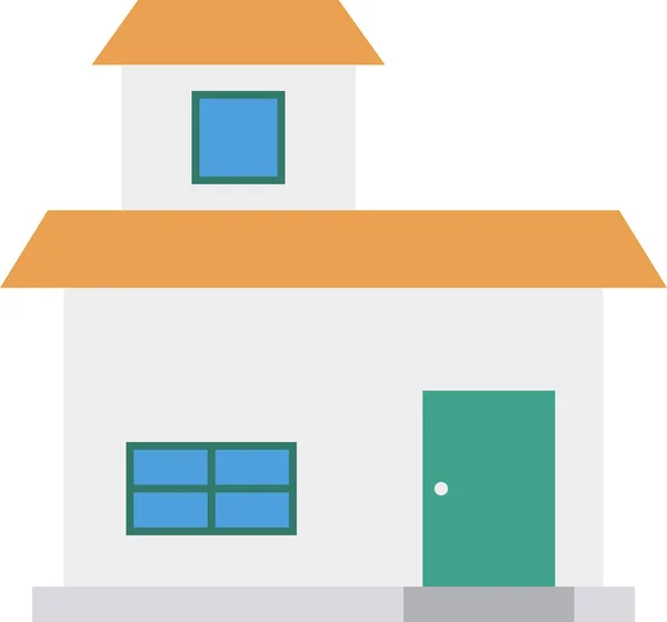 Apartamento Casa Icono Casa Estilo Plano — Vector de stock