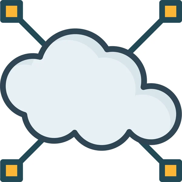 Cloud Computing Server Icoon Gevulde Outline Stijl — Stockvector