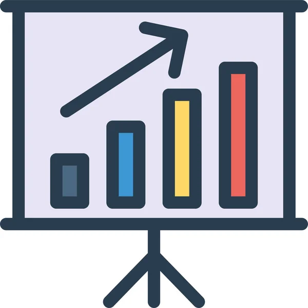 Icona Della Crescita Del Grafico Stile Contorno Riempito — Vettoriale Stock