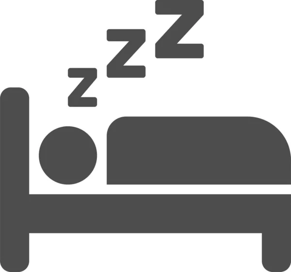 Sleeping Man Bed Web Icon Simple Illustration — ストックベクタ