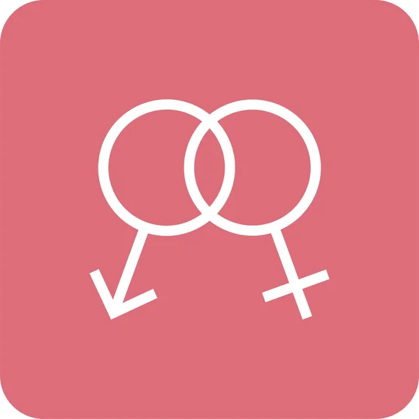 Paar Vrouwelijke Mannelijke Pictogram Badge Stijl — Stockvector