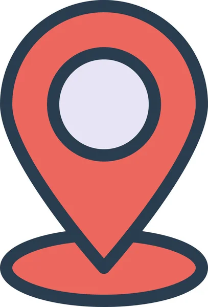 Gps Icono Mapa Ubicación Estilo Contorno Lleno — Vector de stock