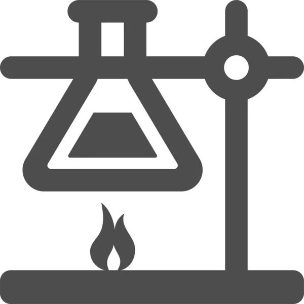 实验火焰图标固体风格 — 图库矢量图片