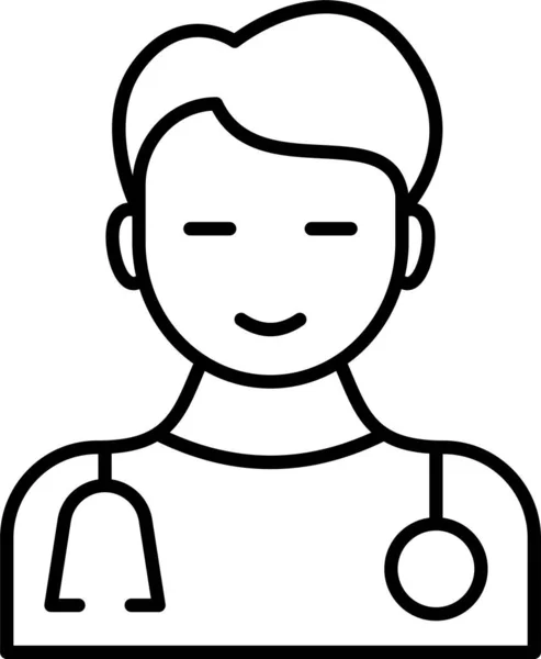 Avatar Doctor Medical Icon Outline Stil — Stockvektor