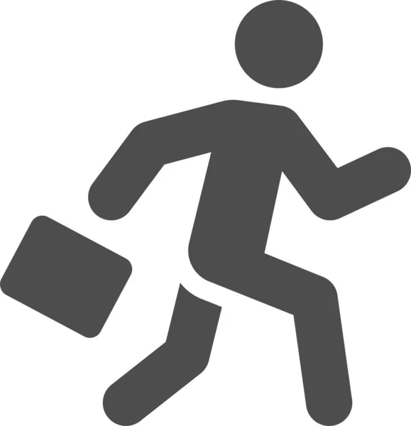 Briefcase Businessman Luggage Icon Solid Style — Stockvektor