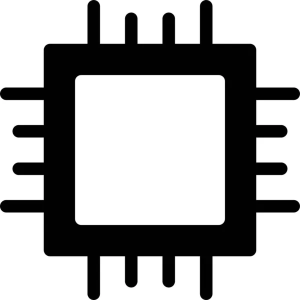 Számítógép Cpu Asztali Ikon Szilárd Stílusban — Stock Vector