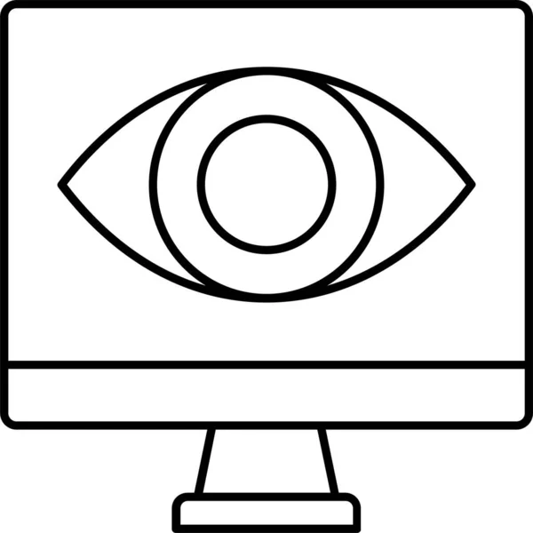 Lcd Monitor Icon Outline Stil — Stockvektor