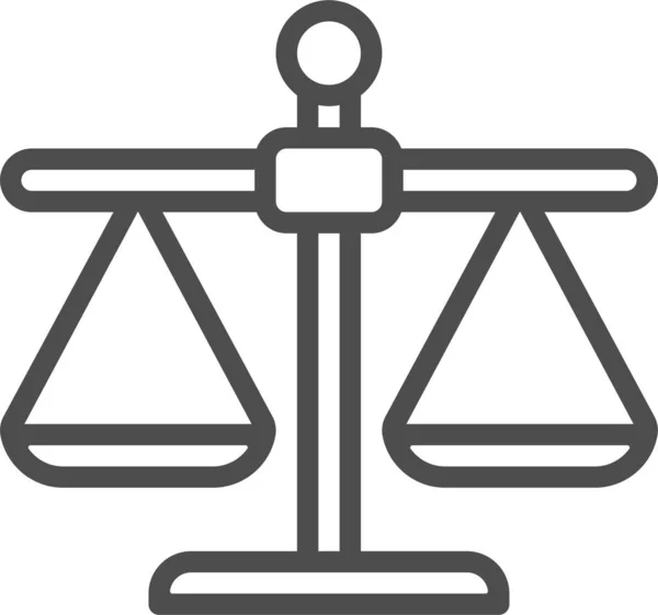 Justice Scales Weighing Icon Outline Style — Vettoriale Stock
