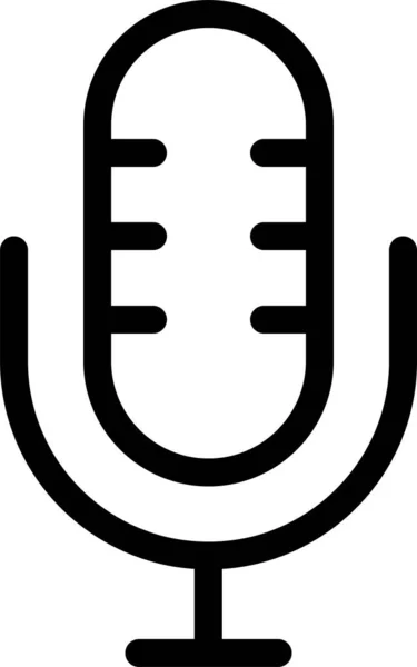 Ikona Mikrofonu Zvuku Stylu Osnovy — Stockový vektor