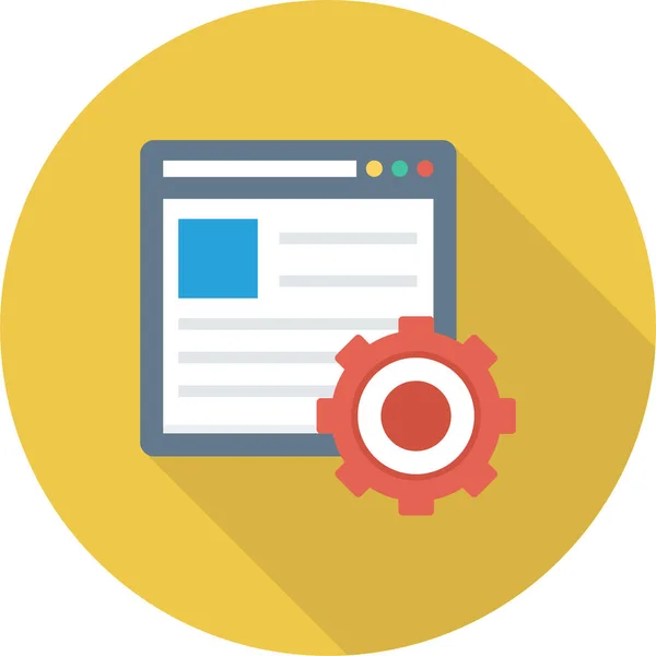 Blog Cms Content Icon Long Shadow Style — Vetor de Stock