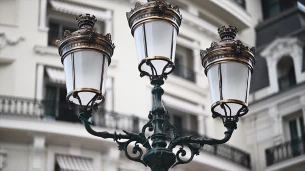 Lanternas Metálicas Distrito Monte Carlo Mônaco — Vídeo de Stock