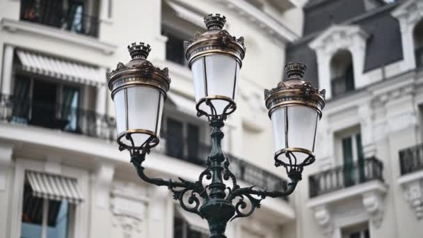 Metallic Lanterns Monte Carlo District Monaco — Stock Video