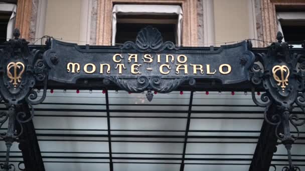 Casino Des Monte Carlo Gebäudes Monaco Nahsicht — Stockvideo