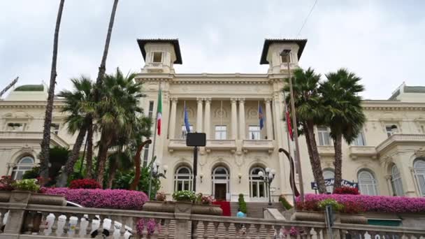 Talya Nın Sanremo Şehrindeki Kumarhane Binası — Stok video