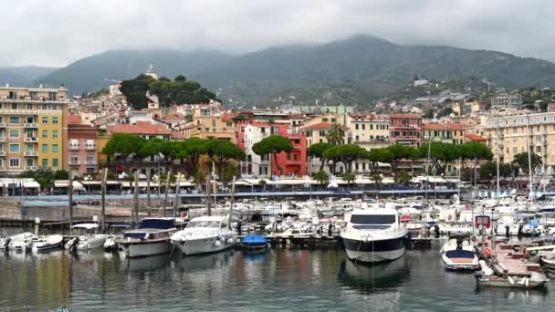 Łodzie Jachty Porcie Sanremo Włochy — Wideo stockowe