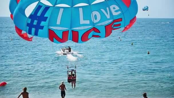 Nice Francja Sierpnia 2021 Widok Cote Azur Woda Rozpraszam Odpoczywam — Wideo stockowe
