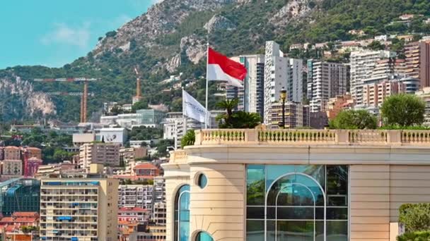 Monaco 2021年8月21日 都市の景観 背景にある複数の建物 — ストック動画