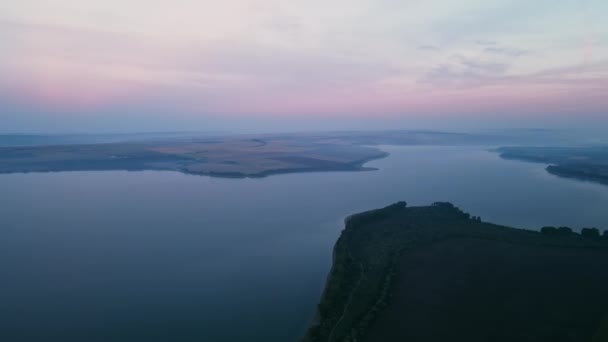 Luchtdrone Uitzicht Het Duruitogebied Natuurreservaat Moldavië Rivier Mist Lucht Heuvels — Stockvideo