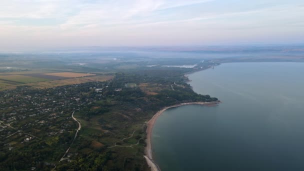 Luchtdrone Uitzicht Het Duruitogebied Natuurreservaat Moldavië Rivier Mist Lucht Heuvels — Stockvideo