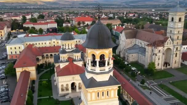 Vue Aérienne Par Drone Citadelle Alba Carolina Alba Iulia Roumanie — Video