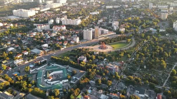 Chisinau Moldova September 2021 Aerial Drone View Memorial Complex Eternity — Stock Video