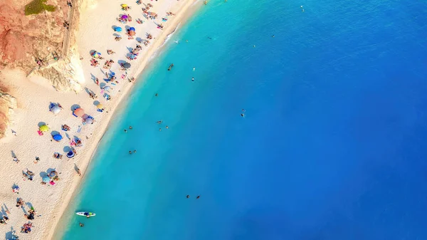 Letecký Pohled Pobřeží Jónského Moře Zakynthosu Řecku Skalnatý Útes Pláž — Stock fotografie
